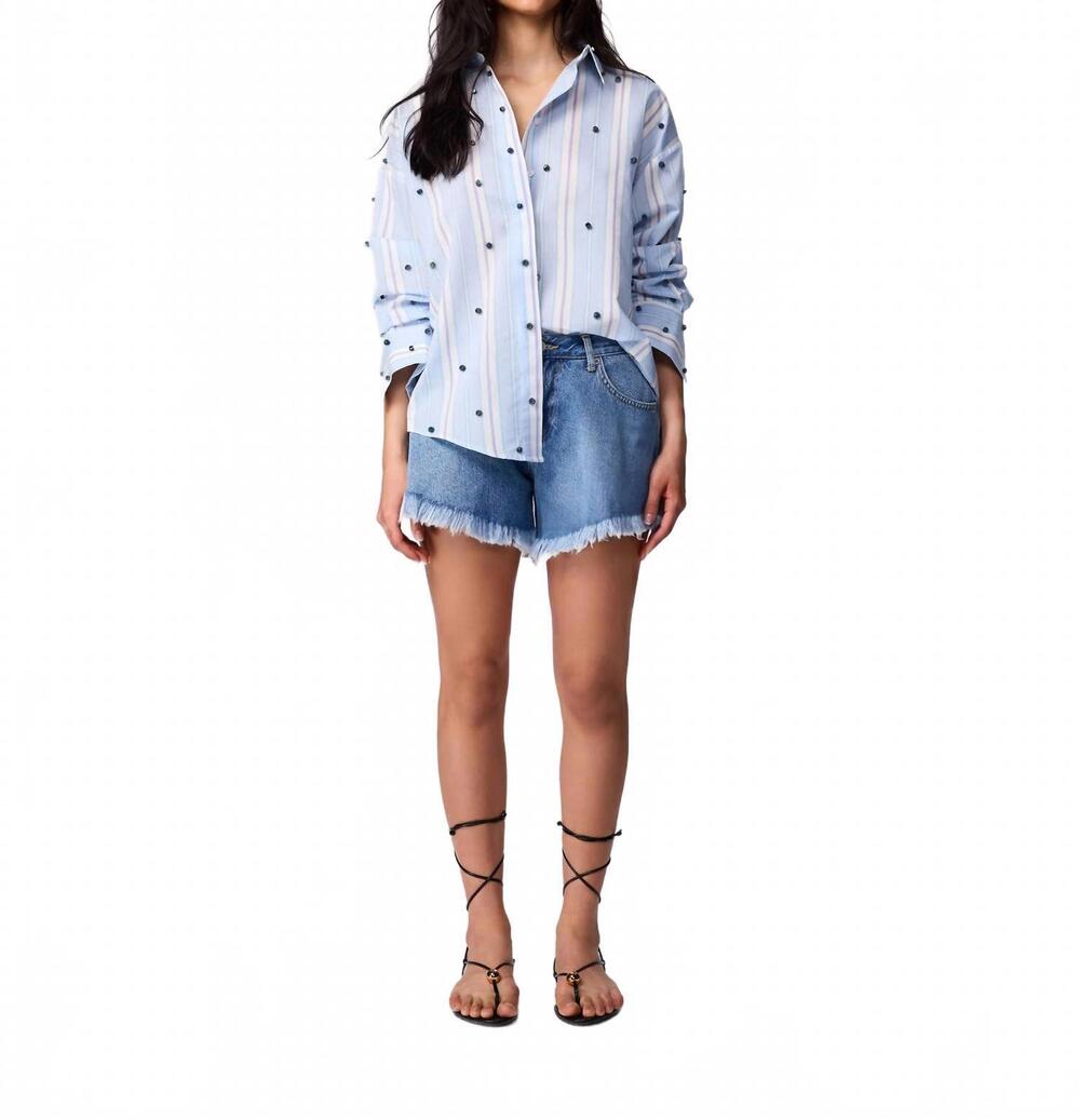 NEW THEO THE LABEL echo pearly shirt in astral